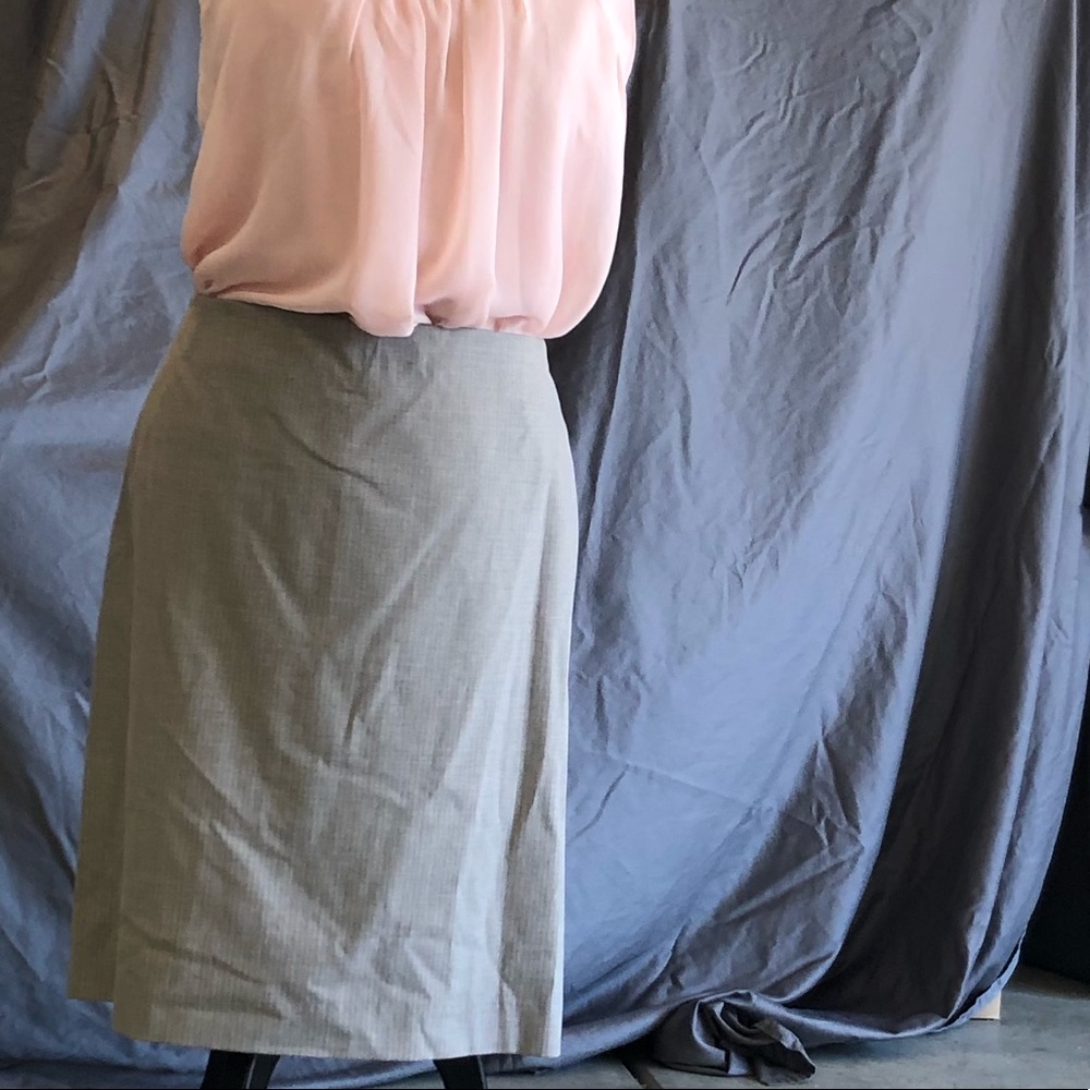 NY & Co Light tan skirt with brown pinstripe